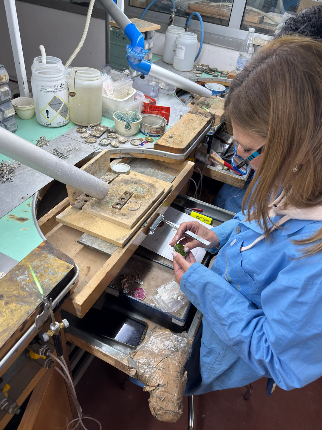 Artisan crafting jewelry